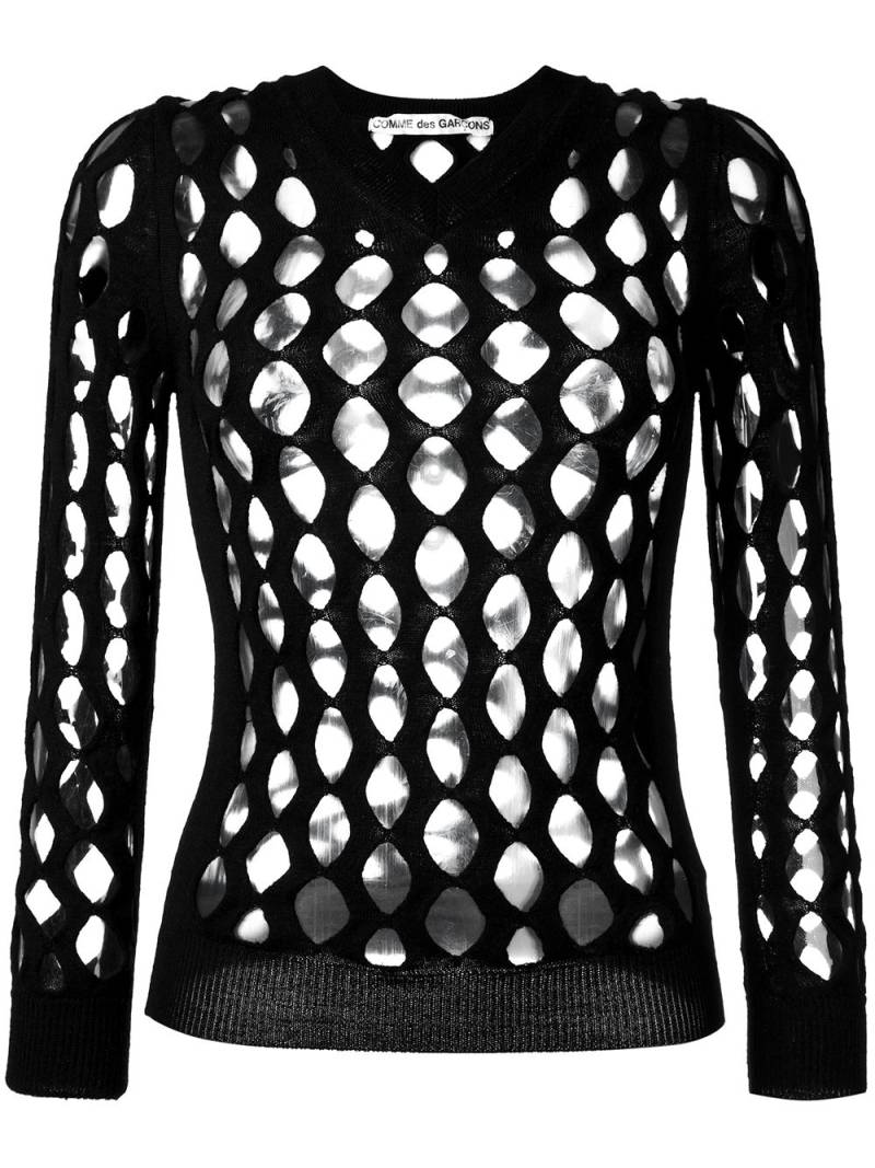 Comme Des Garçons Pre-Owned 2004 whale net knitted top - Black von Comme Des Garçons Pre-Owned