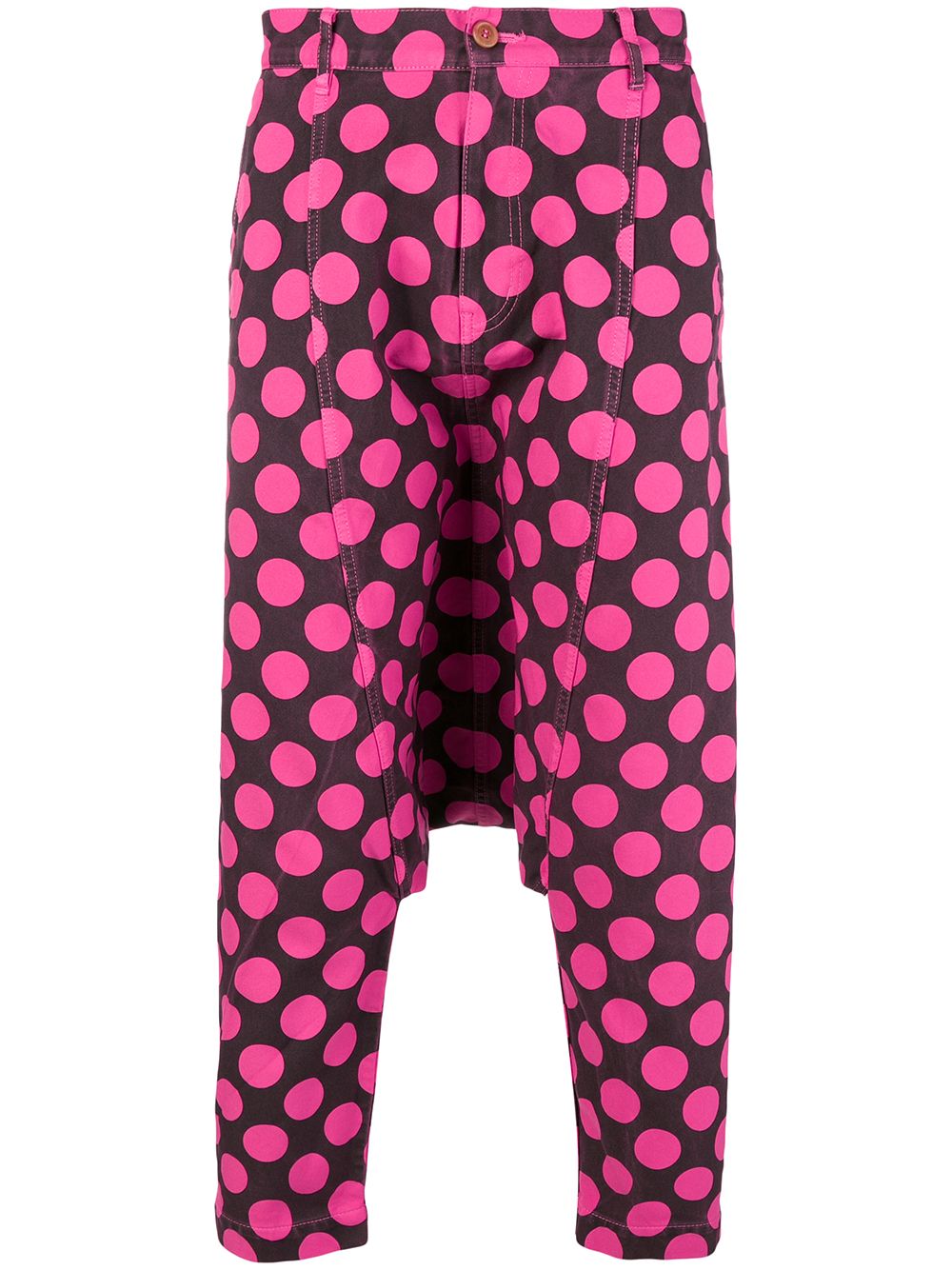 Comme Des Garçons Pre-Owned drop crotch dotted trousers - Pink von Comme Des Garçons Pre-Owned