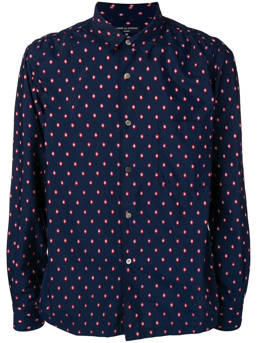 Comme Des Garçons Pre-Owned geometric embroidery shirt - Blue von Comme Des Garçons Pre-Owned