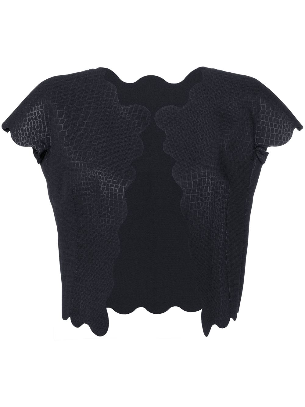 Comme Des Garçons Pre-Owned scalloped crocodile-embossed waistcoat - Black von Comme Des Garçons Pre-Owned