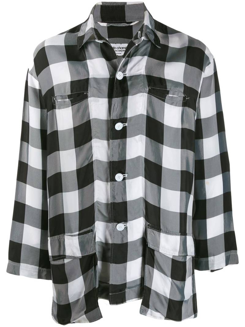 Comme Des Garçons Pre-Owned lightweight checked shirt - Black von Comme Des Garçons Pre-Owned