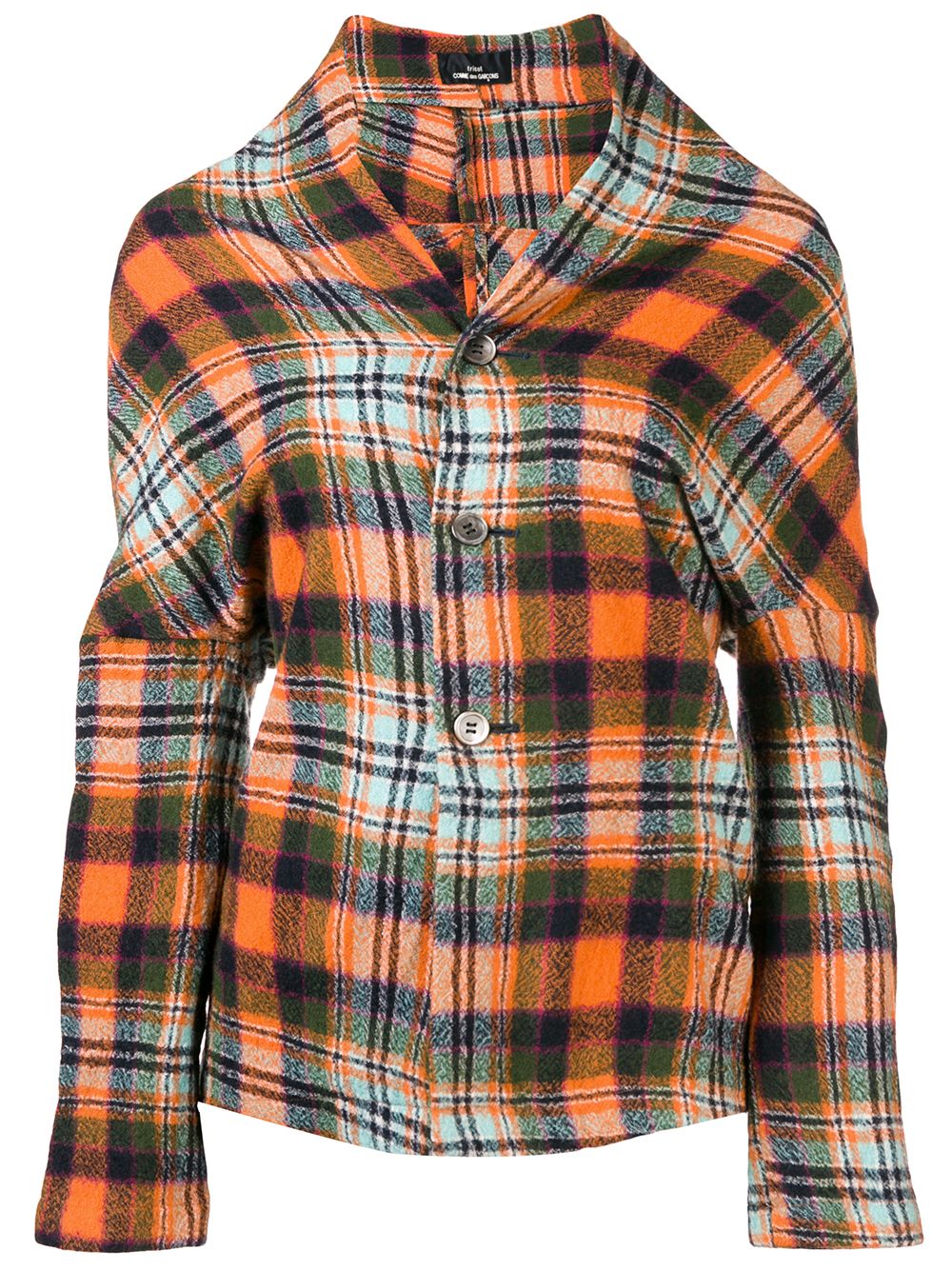 Comme Des Garçons Pre-Owned plaid deconstructed jacket - Yellow von Comme Des Garçons Pre-Owned