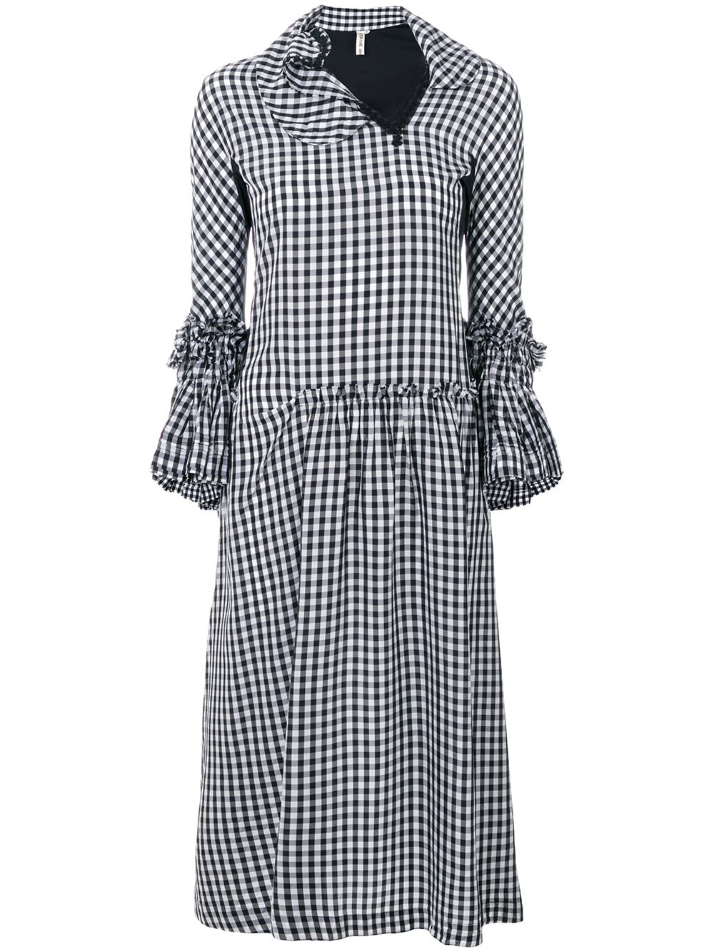 Comme Des Garçons Pre-Owned ruffled gingham dress - Black von Comme Des Garçons Pre-Owned