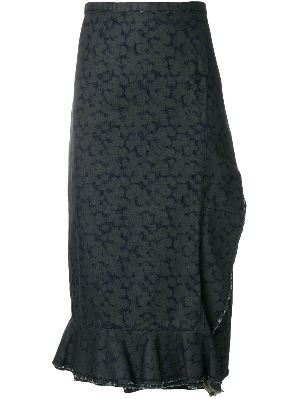 Comme Des Garçons Pre-Owned wrap denim printed skirt - Blue von Comme Des Garçons Pre-Owned