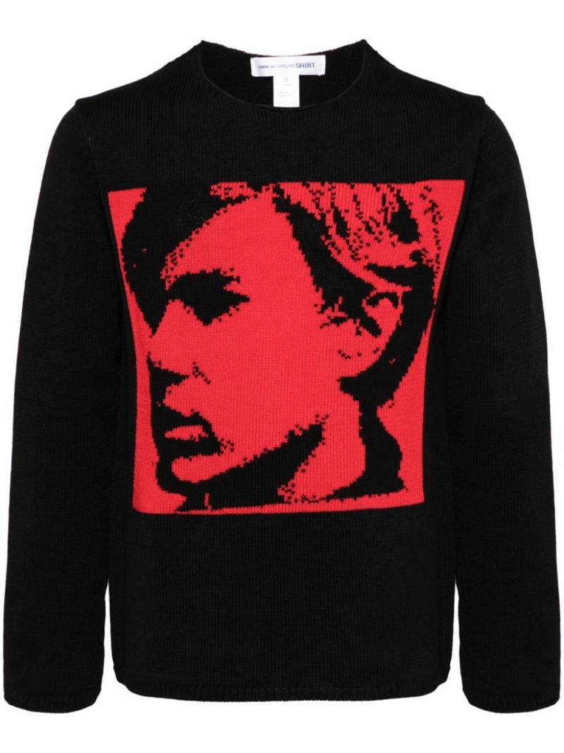 Comme Des Garçons Shirt Andy Warhol intarsia jumper - Black von Comme Des Garçons Shirt