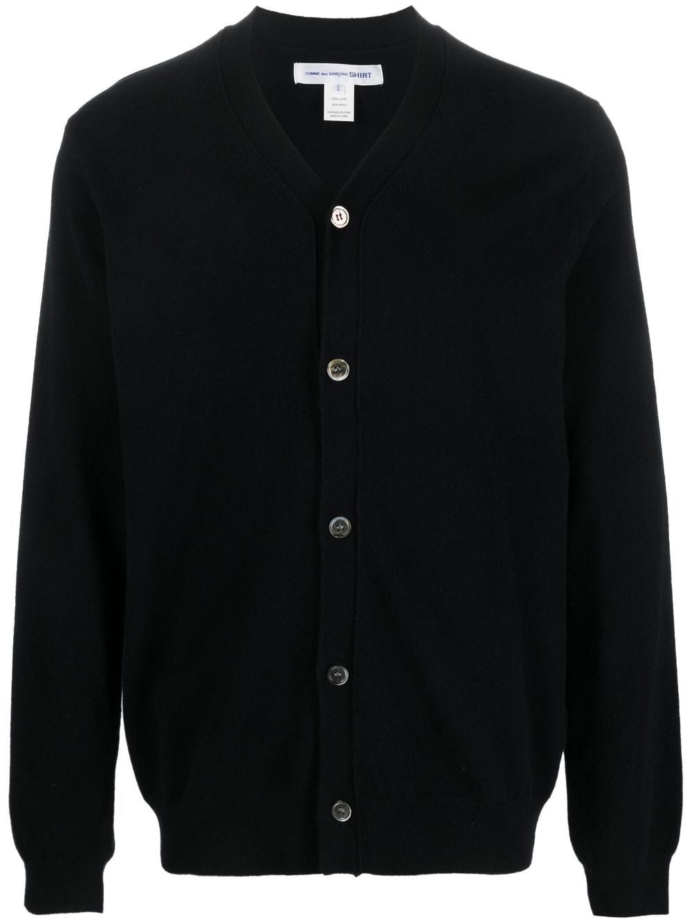 Comme Des Garçons Shirt V-neck wool cardigan - Black von Comme Des Garçons Shirt