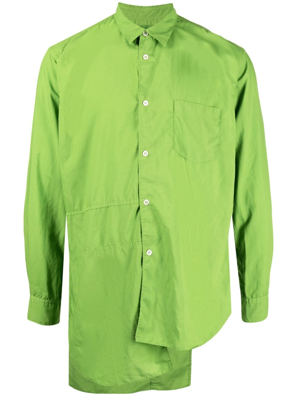 Comme Des Garçons Shirt asymmetric-hem long-sleeved shirt - Green von Comme Des Garçons Shirt