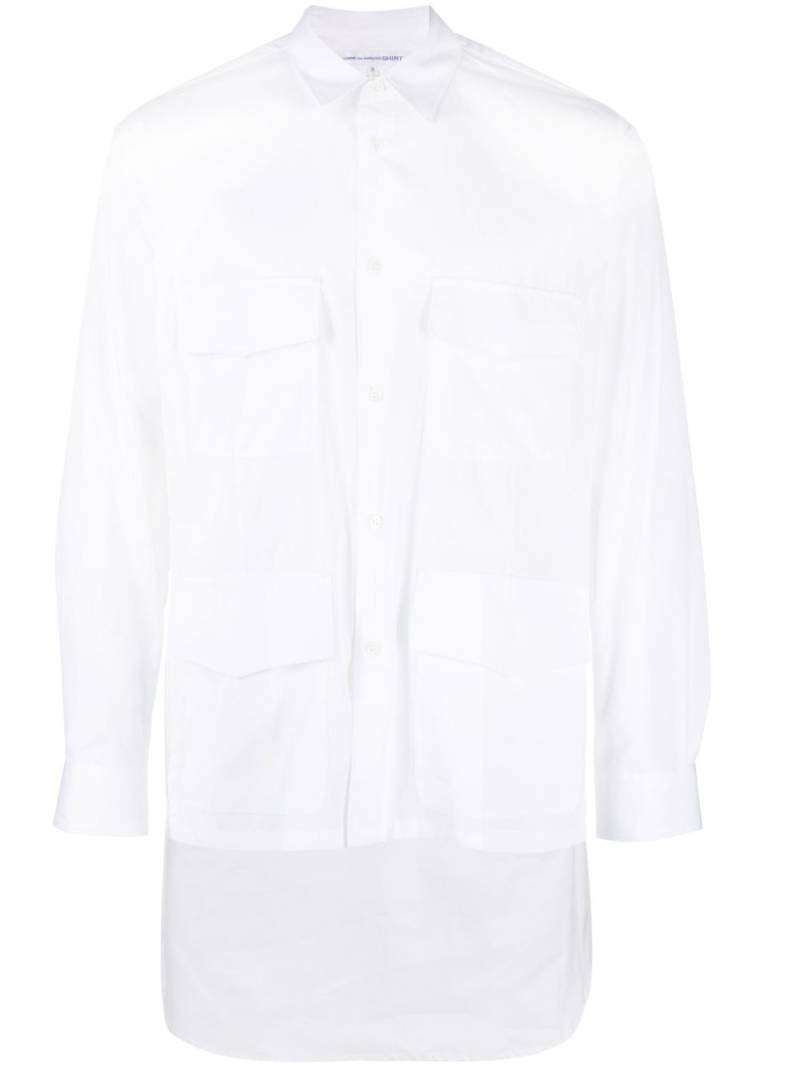 Comme Des Garçons Shirt cargo cotton shirt - White von Comme Des Garçons Shirt