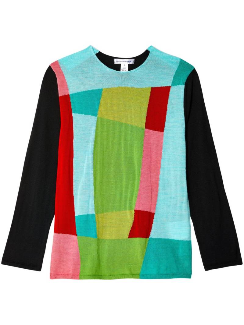 Comme Des Garçons Shirt colour-block jumper - Blue von Comme Des Garçons Shirt