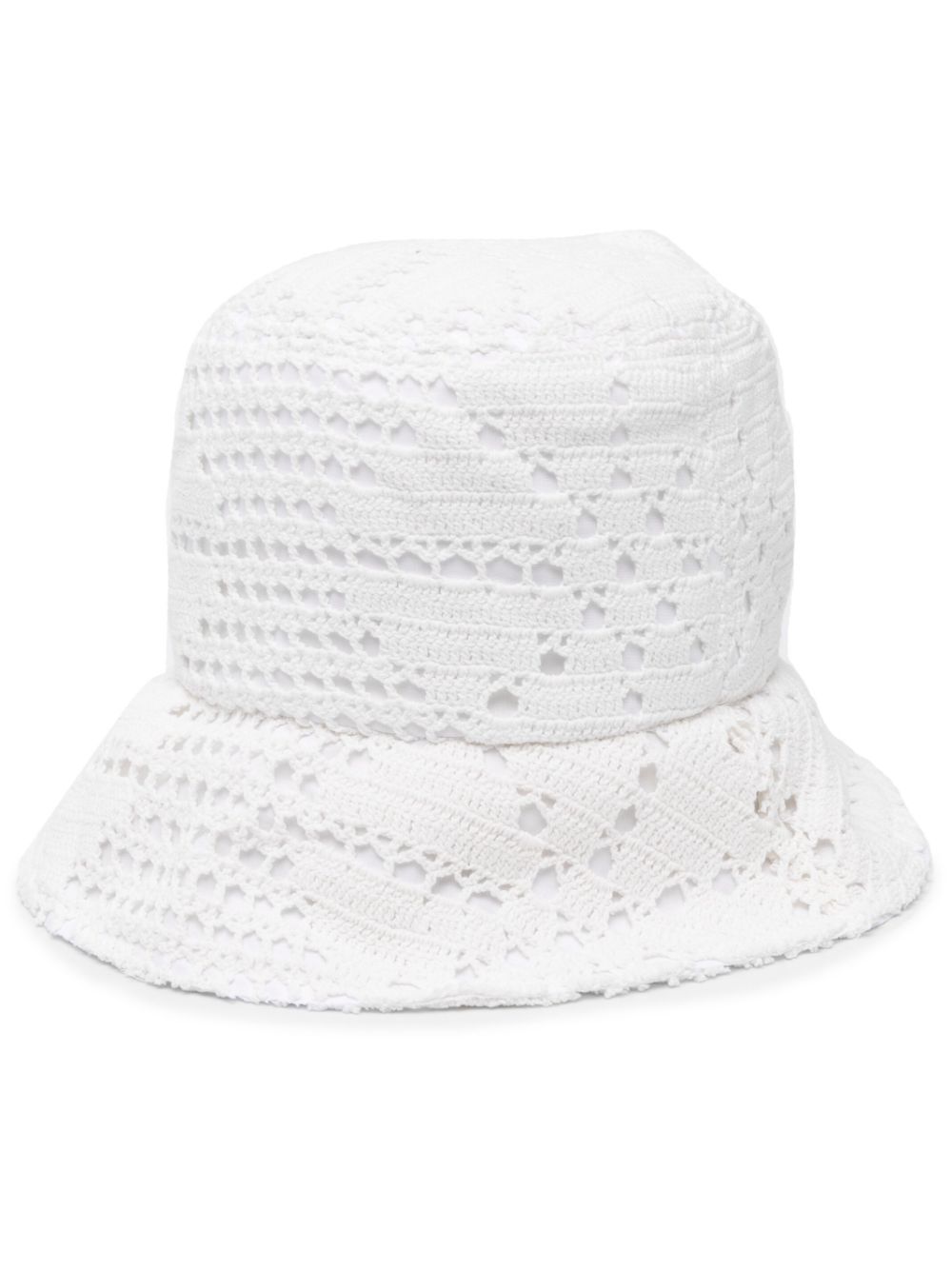 Comme Des Garçons Shirt crochet-knit cotton bucket hat - White von Comme Des Garçons Shirt