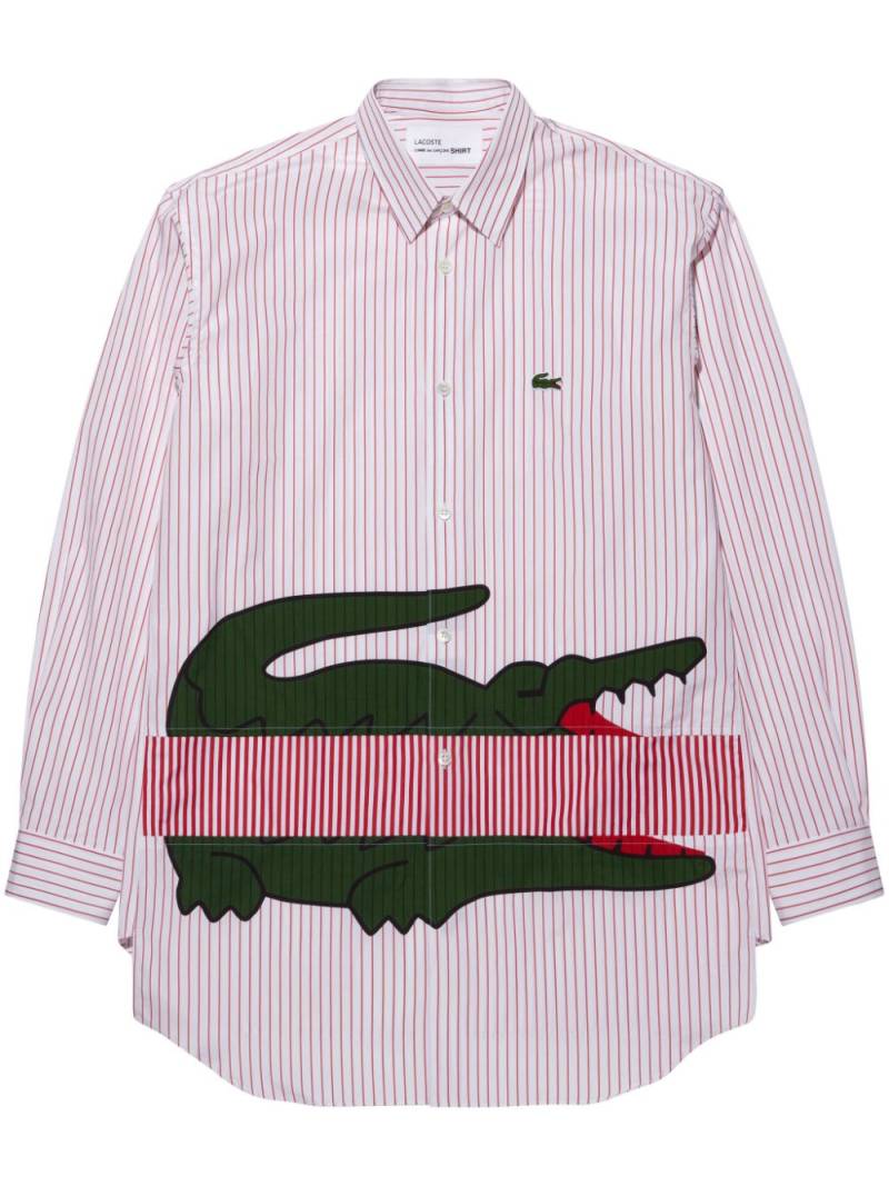 Comme Des Garçons Shirt crocodile-print pinstriped shirt - Red von Comme Des Garçons Shirt