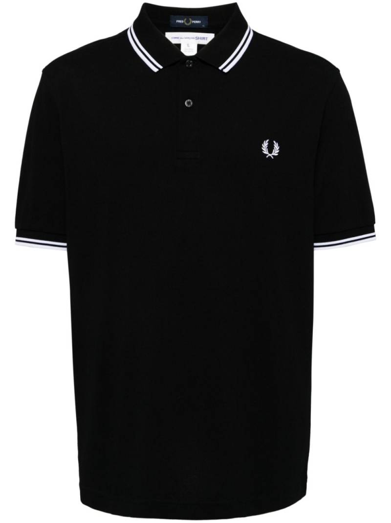 Comme Des Garçons Shirt embroidered logo polo shirt - Black von Comme Des Garçons Shirt