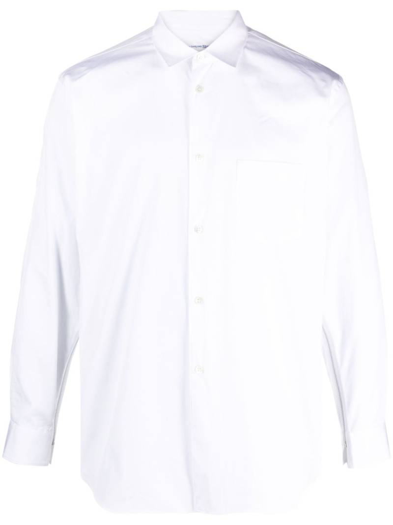 Comme Des Garçons Shirt exposed zip-fastening cotton shirt - White von Comme Des Garçons Shirt