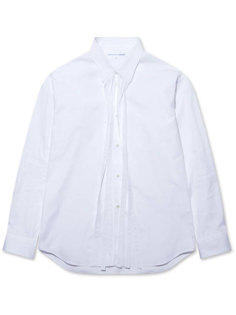 Comme Des Garçons Shirt fringed long-sleeve cotton shirt - White von Comme Des Garçons Shirt