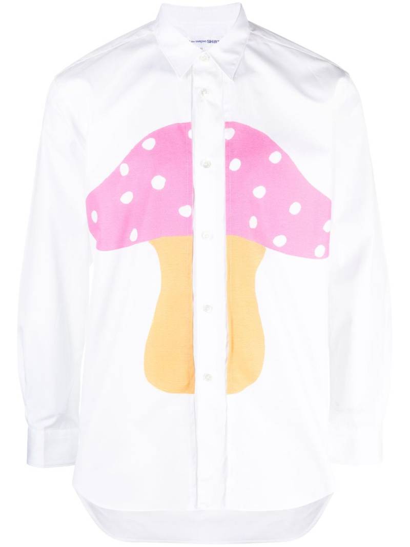 Comme Des Garçons Shirt graphic-print cotton shirt - White von Comme Des Garçons Shirt