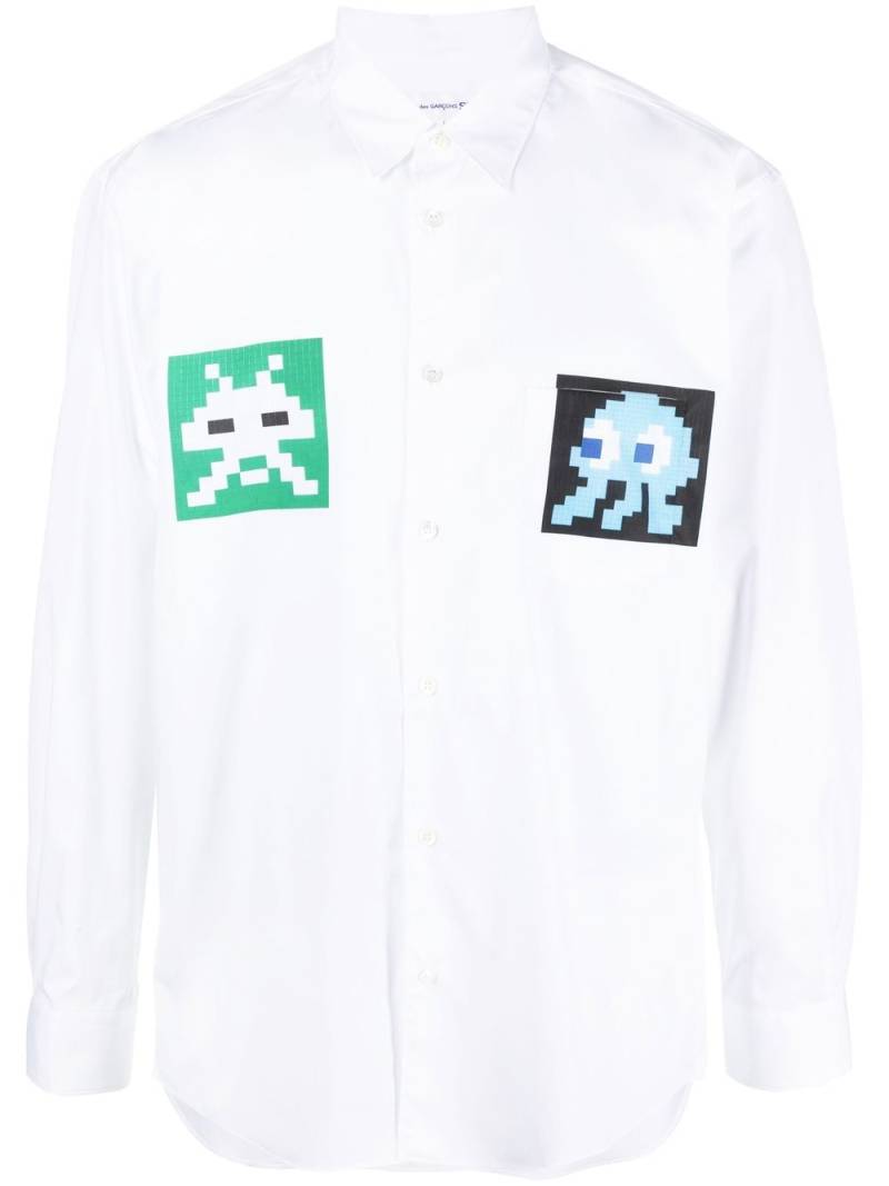 Comme Des Garçons Shirt graphic-print long-sleeve shirt - White von Comme Des Garçons Shirt