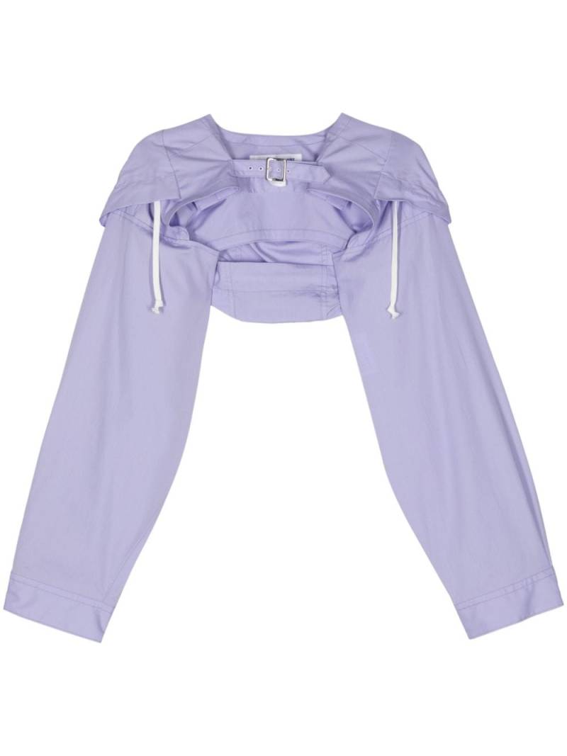 Comme Des Garçons Shirt hooded cropped cotton jacket - Purple von Comme Des Garçons Shirt