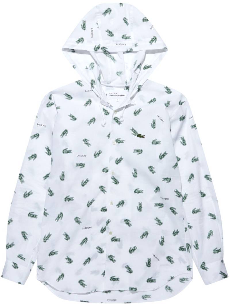 Comme Des Garçons Shirt logo-print cotton hooded shirt - White von Comme Des Garçons Shirt