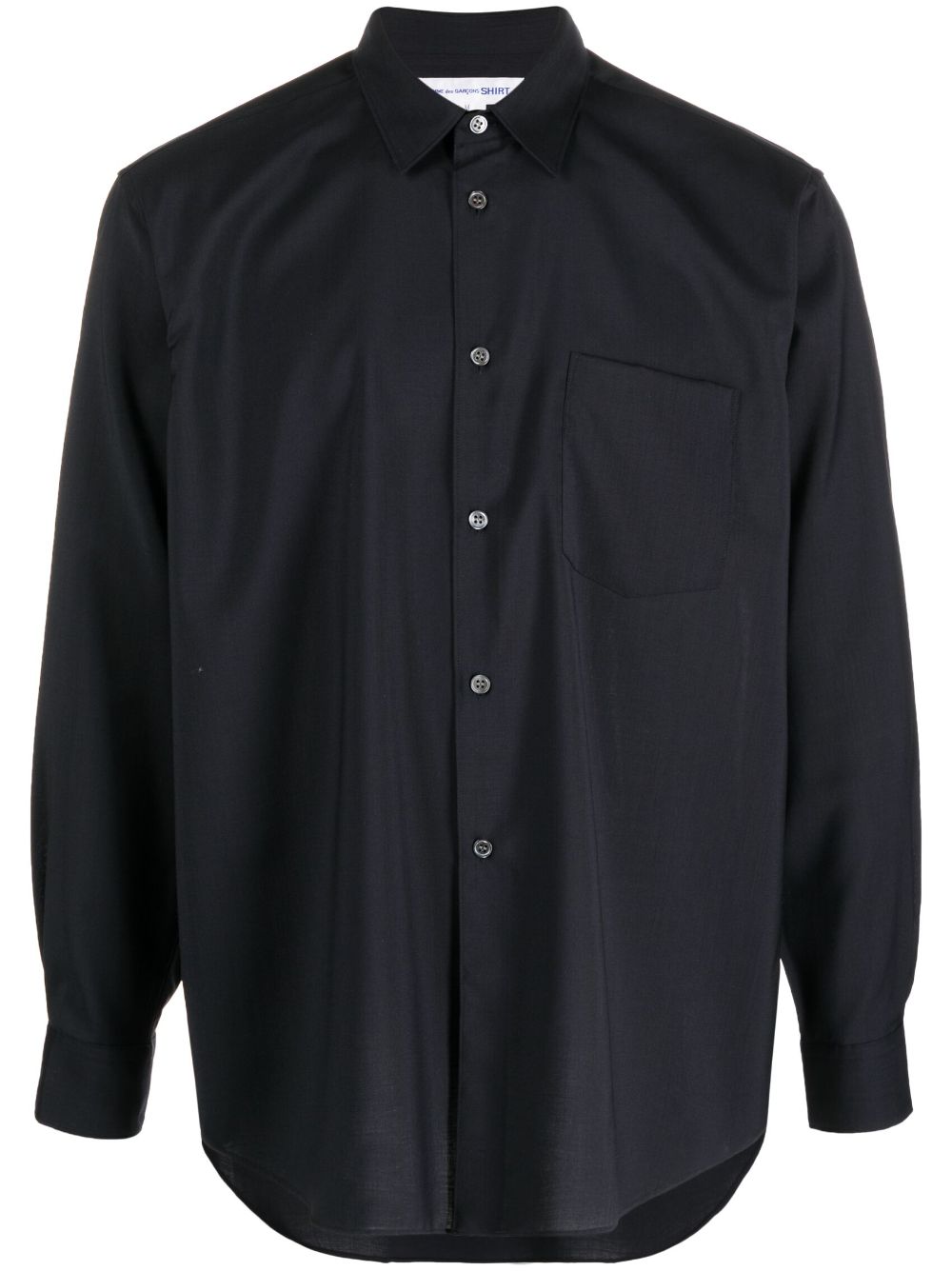 Comme Des Garçons Shirt long-sleeves wool shirt - Blue von Comme Des Garçons Shirt