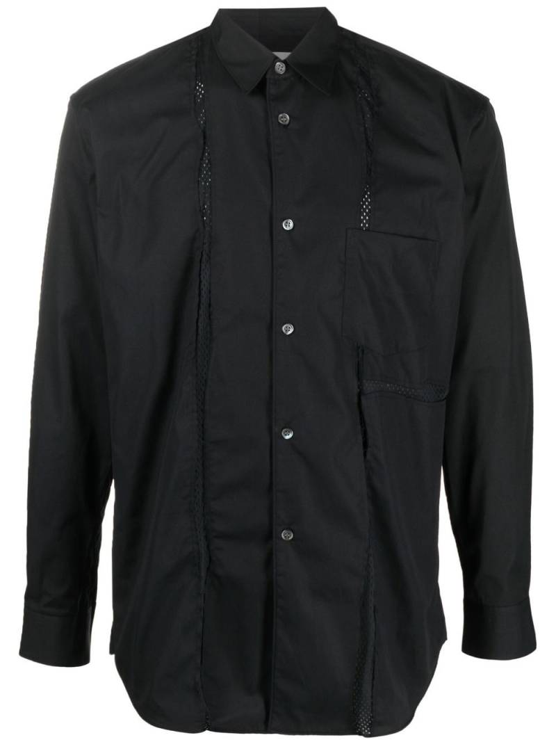 Comme Des Garçons Shirt mesh-panelled long-sleeve shirt - Black von Comme Des Garçons Shirt