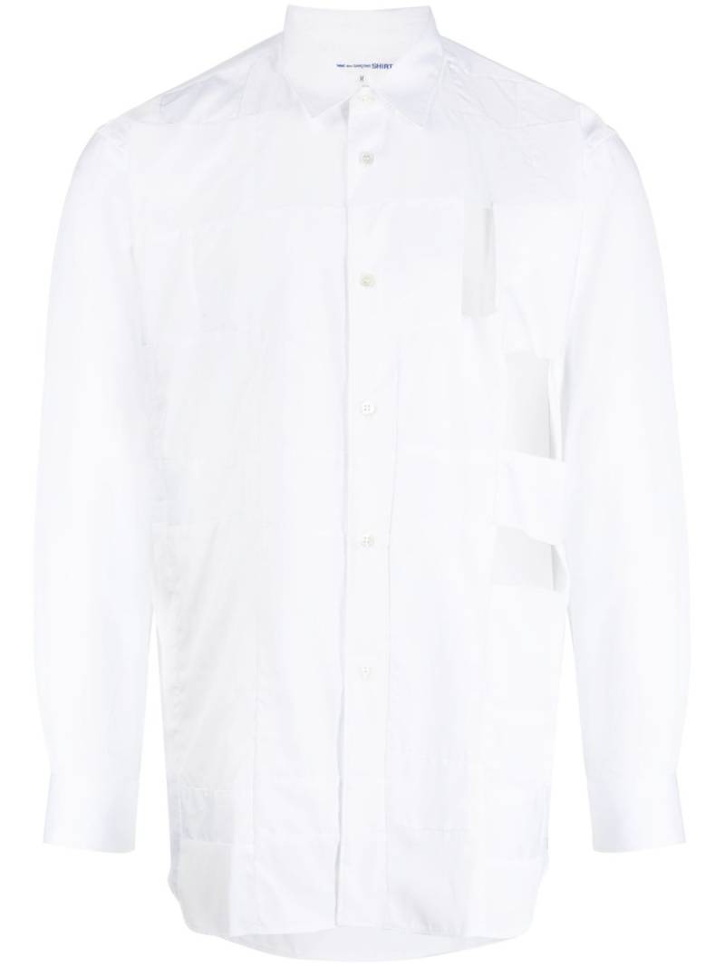 Comme Des Garçons Shirt panelled cut-out cotton shirt - White von Comme Des Garçons Shirt