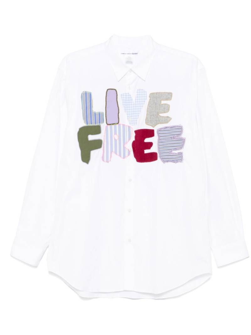 Comme Des Garçons Shirt patch-lettering shirt - White von Comme Des Garçons Shirt