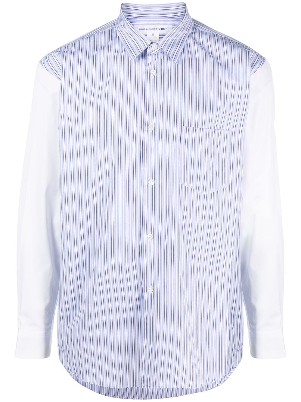 Comme Des Garçons Shirt patch-pocket striped cotton shirt - White von Comme Des Garçons Shirt