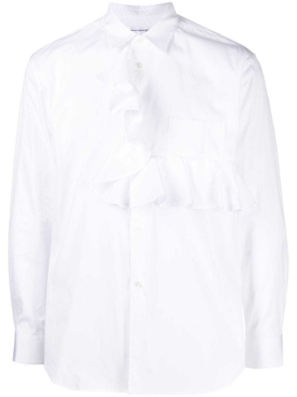 Comme Des Garçons Shirt ruffle-detail longsleeved shirt - White von Comme Des Garçons Shirt