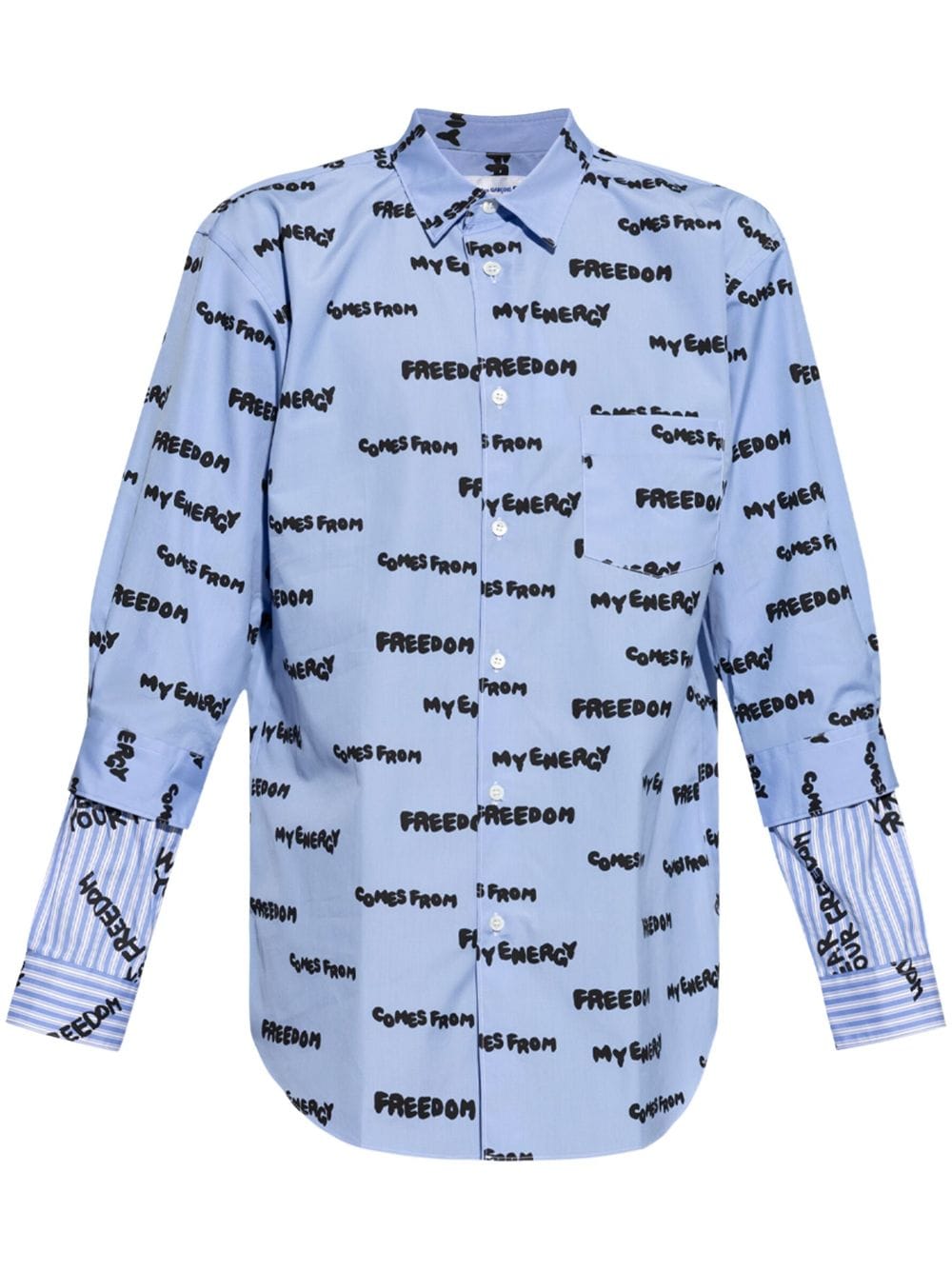 Comme Des Garçons Shirt slogan-print hirt - Blue von Comme Des Garçons Shirt