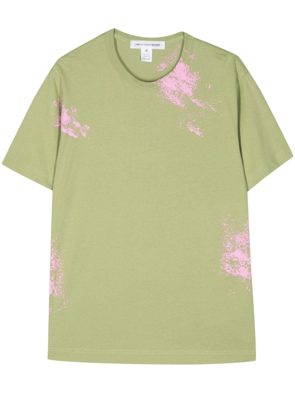 Comme Des Garçons Shirt spray paint-effect cotton T-shirt - Green von Comme Des Garçons Shirt