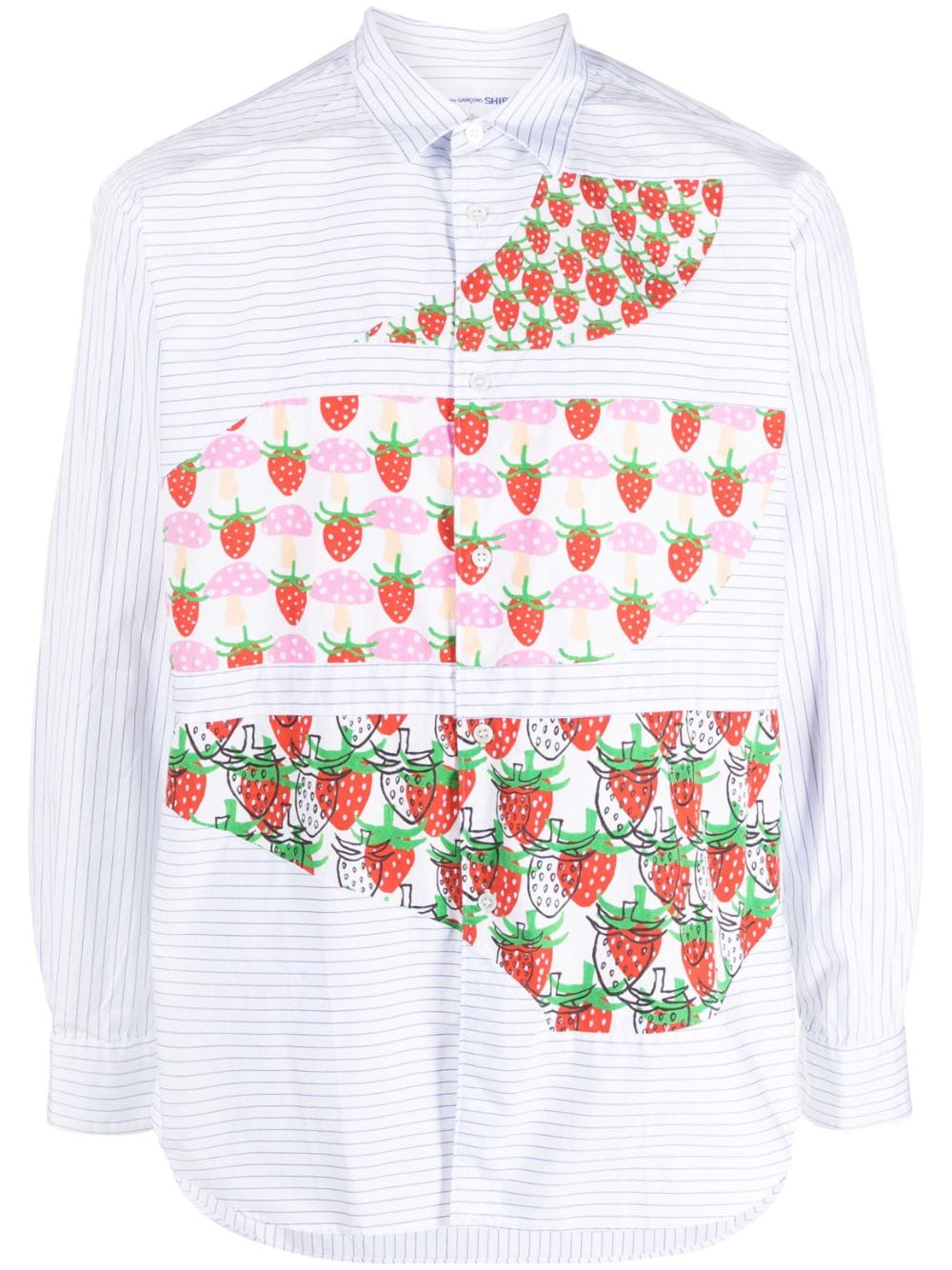 Comme Des Garçons Shirt strawberry-print panel shirt - White von Comme Des Garçons Shirt