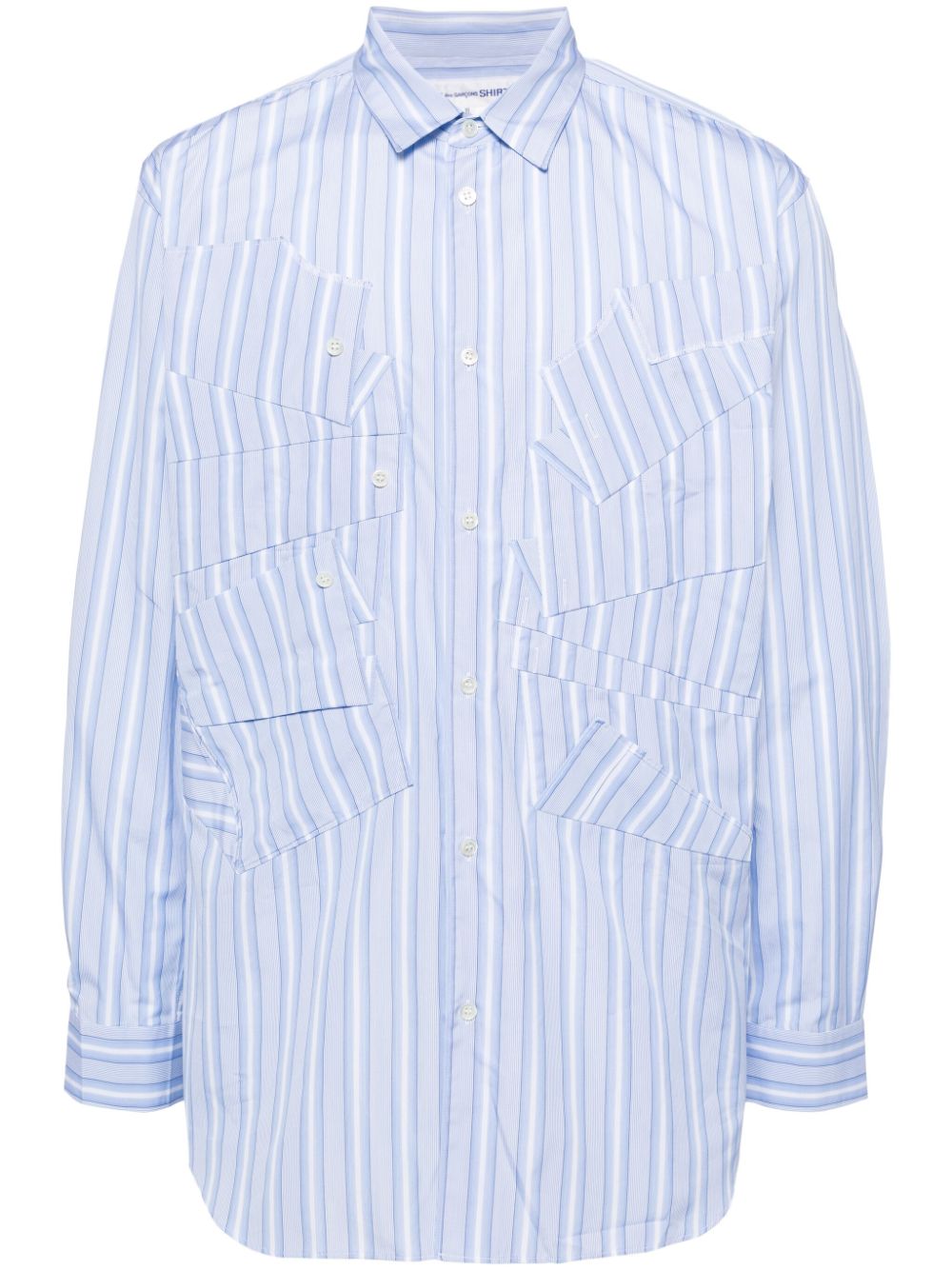 Comme Des Garçons Shirt stripe print shirt - Blue von Comme Des Garçons Shirt