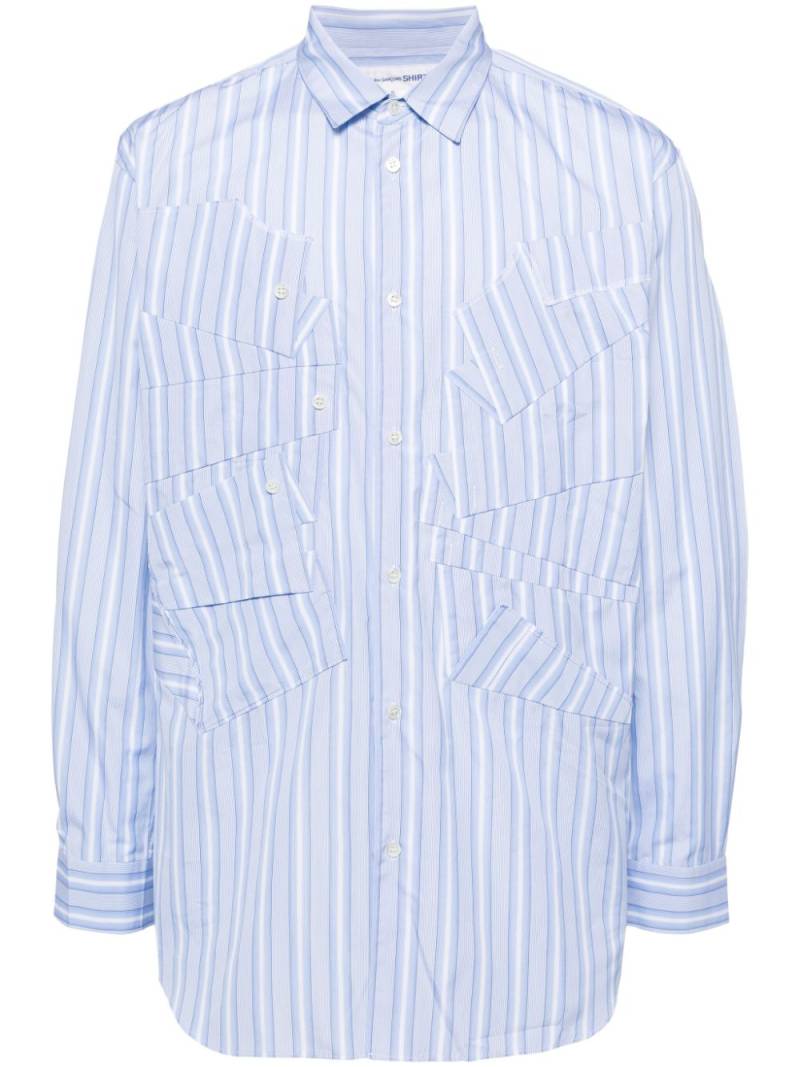 Comme Des Garçons Shirt stripe print shirt - Blue von Comme Des Garçons Shirt