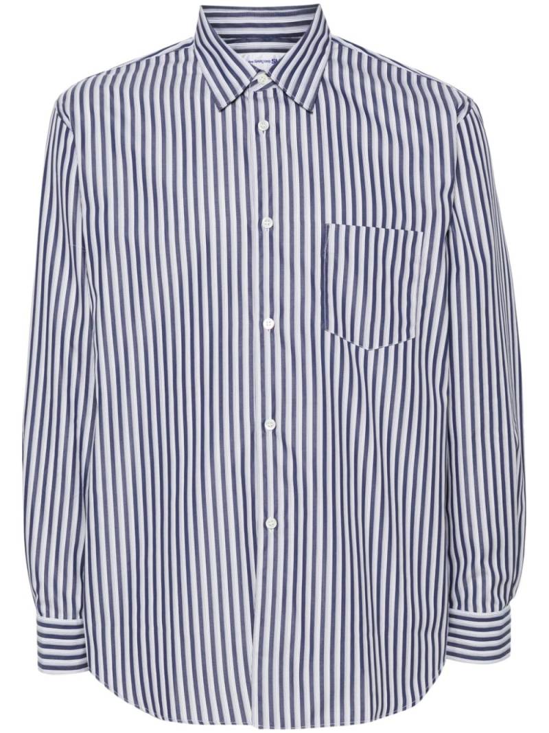 Comme Des Garçons Shirt striped cotton shirt - Blue von Comme Des Garçons Shirt