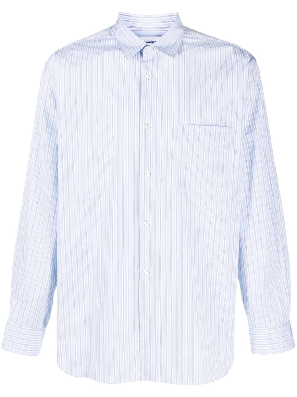 Comme Des Garçons Shirt striped long-sleeve cotton shirt - Blue von Comme Des Garçons Shirt