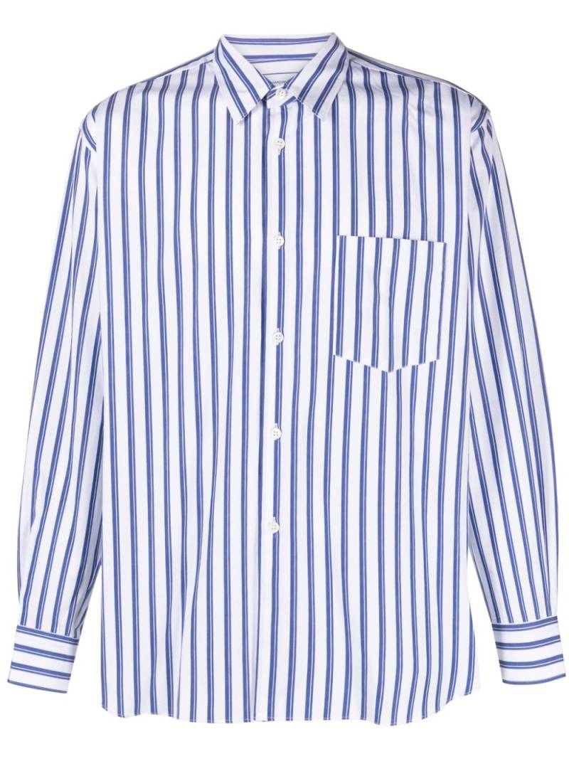 Comme Des Garçons Shirt striped long-sleeve cotton shirt - White von Comme Des Garçons Shirt