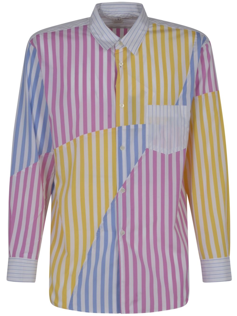 Comme Des Garçons Shirt striped panelled shirt - Pink von Comme Des Garçons Shirt