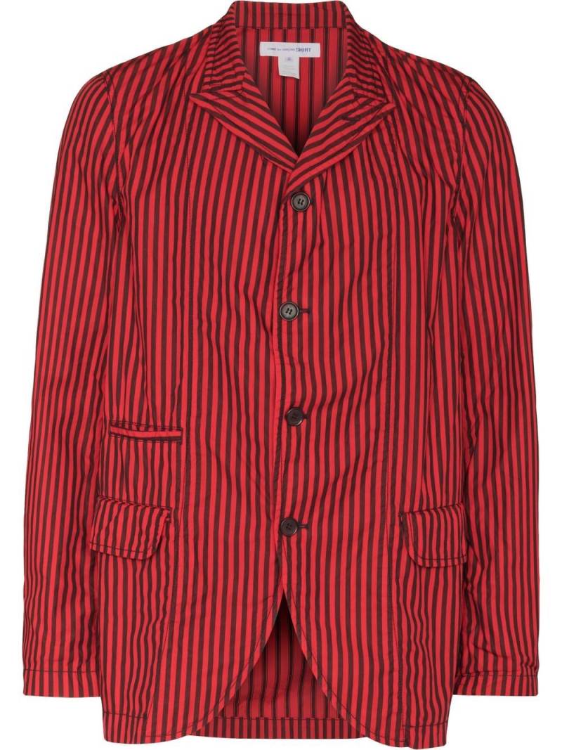 Comme Des Garçons Shirt striped single-breasted blazer - Red von Comme Des Garçons Shirt