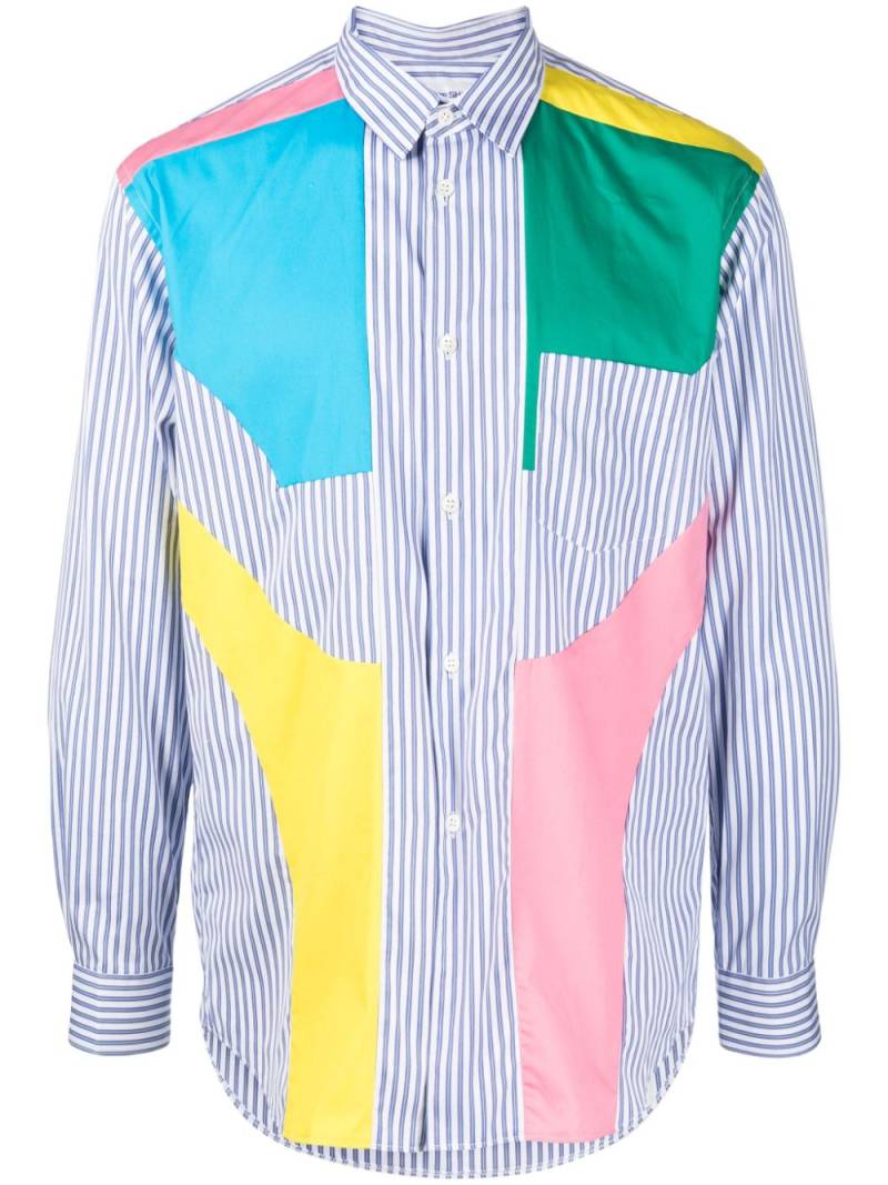 Comme Des Garçons Shirt stripped patchwork cotton shirt - Multicolour von Comme Des Garçons Shirt