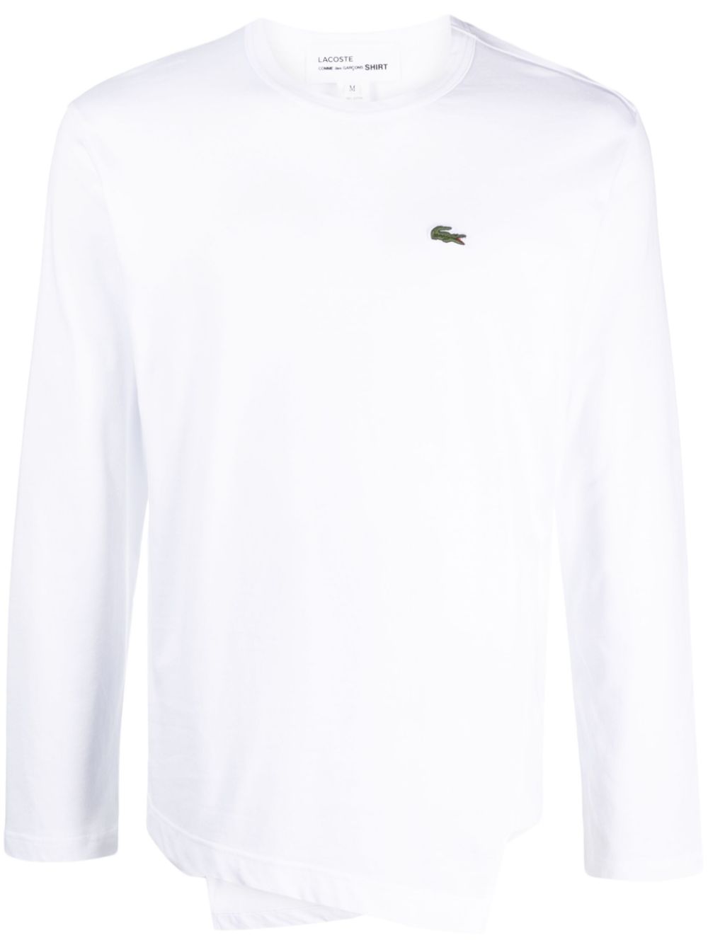 Comme Des Garçons Shirt x Lacoste asymmetric long-sleeve T-shirt - White von Comme Des Garçons Shirt