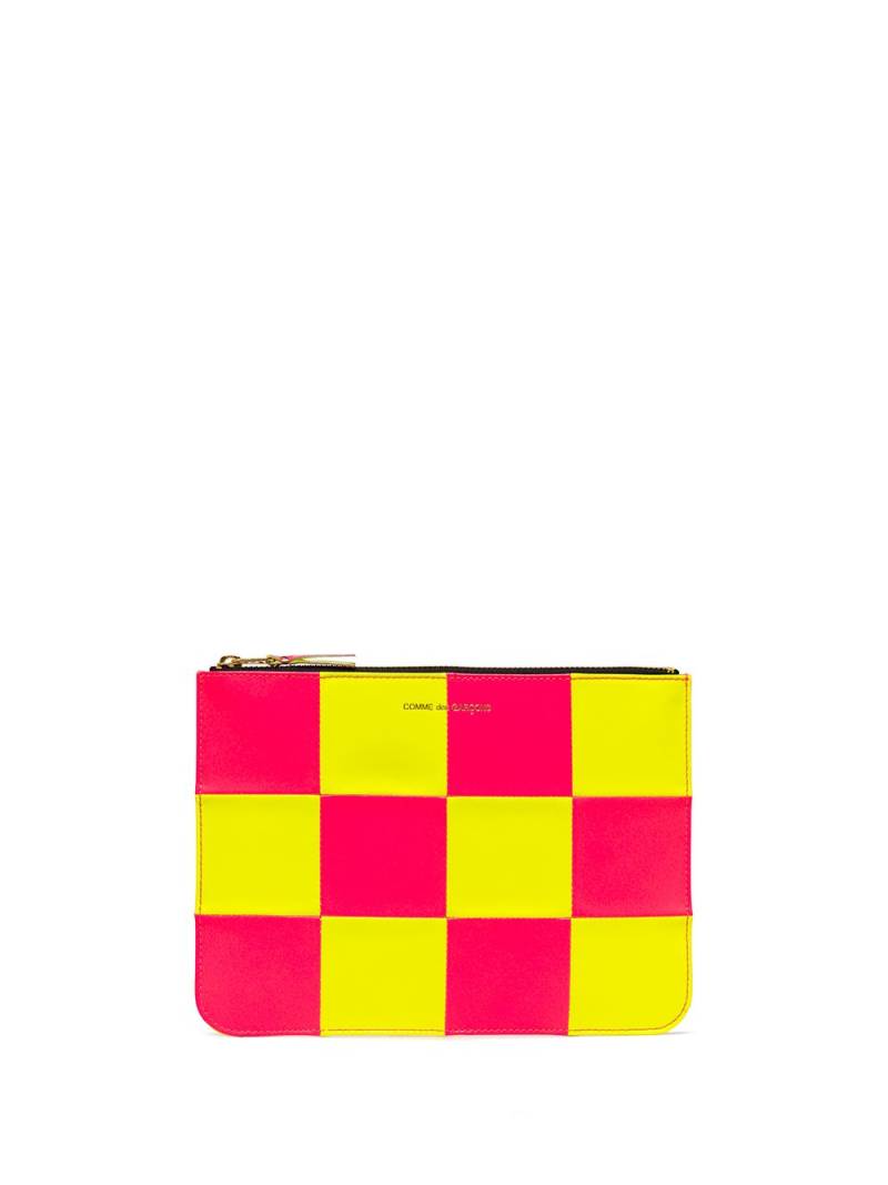 Comme Des Garçons Wallet Fluo Square zipped square pouch - Yellow von Comme Des Garçons Wallet