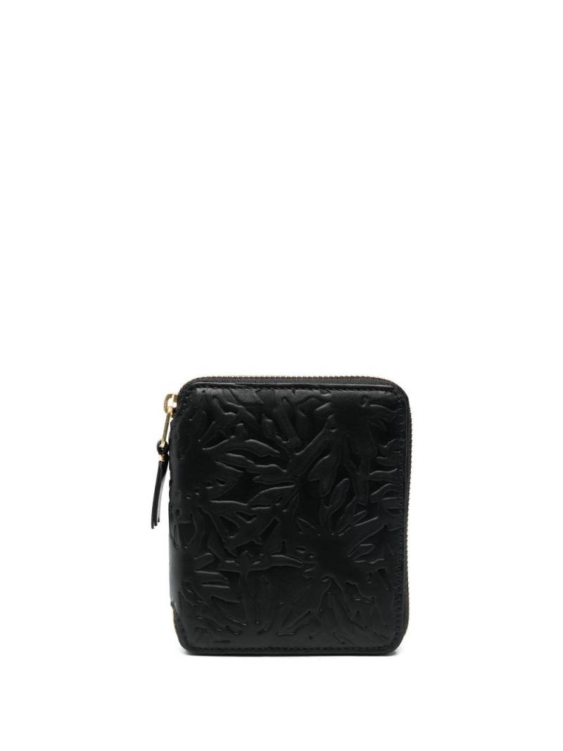 Comme Des Garçons Wallet Forest-embossed zip-around wallet - Black von Comme Des Garçons Wallet