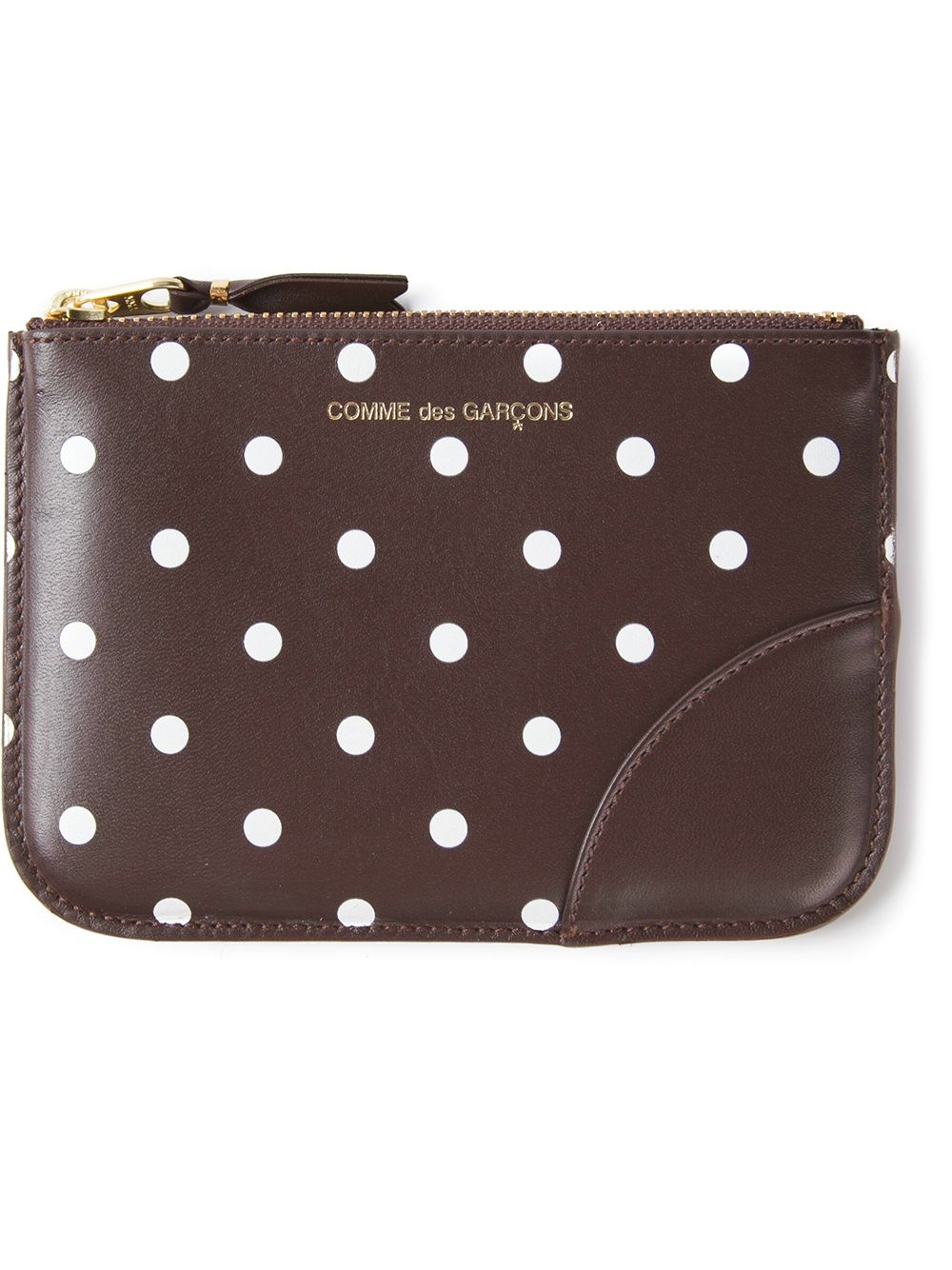 Comme Des Garçons Wallet polka-dot print leather purse - Brown von Comme Des Garçons Wallet