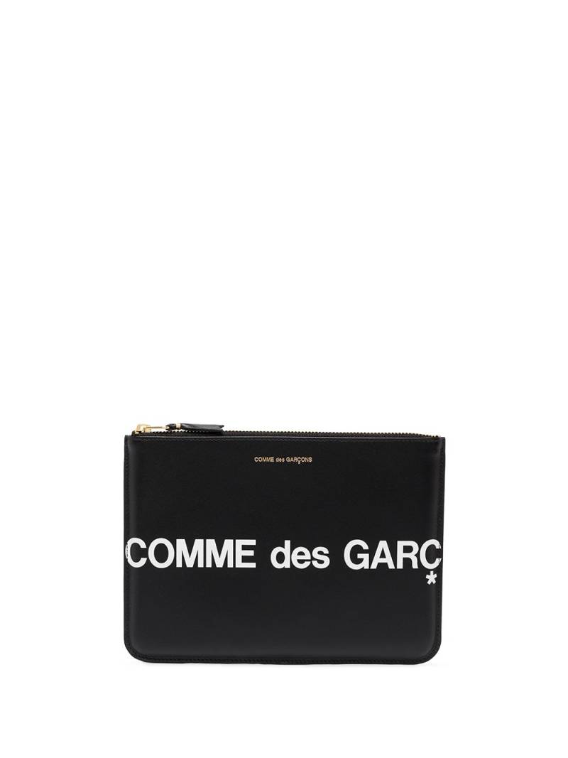 Comme Des Garçons Wallet logo-print leather pouch - Black von Comme Des Garçons Wallet