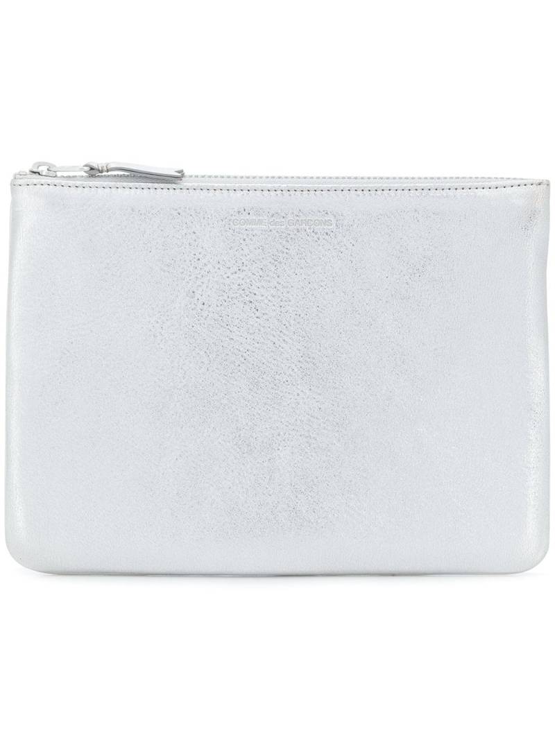 Comme Des Garçons Wallet logo-embossed leather purse - Metallic von Comme Des Garçons Wallet