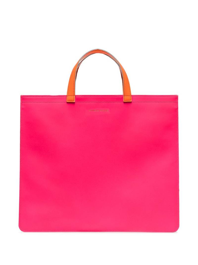 Comme Des Garçons Wallet colour-block leather tote bag - Pink von Comme Des Garçons Wallet