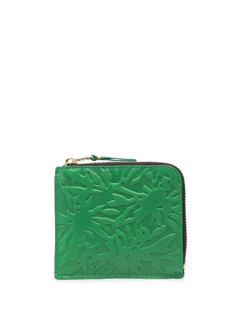 Comme Des Garçons Wallet embossed zip-up wallet - Green von Comme Des Garçons Wallet