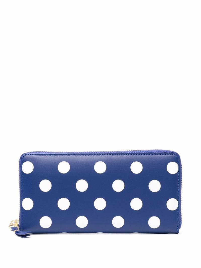 Comme Des Garçons Wallet leather polka-dot purse - Blue von Comme Des Garçons Wallet