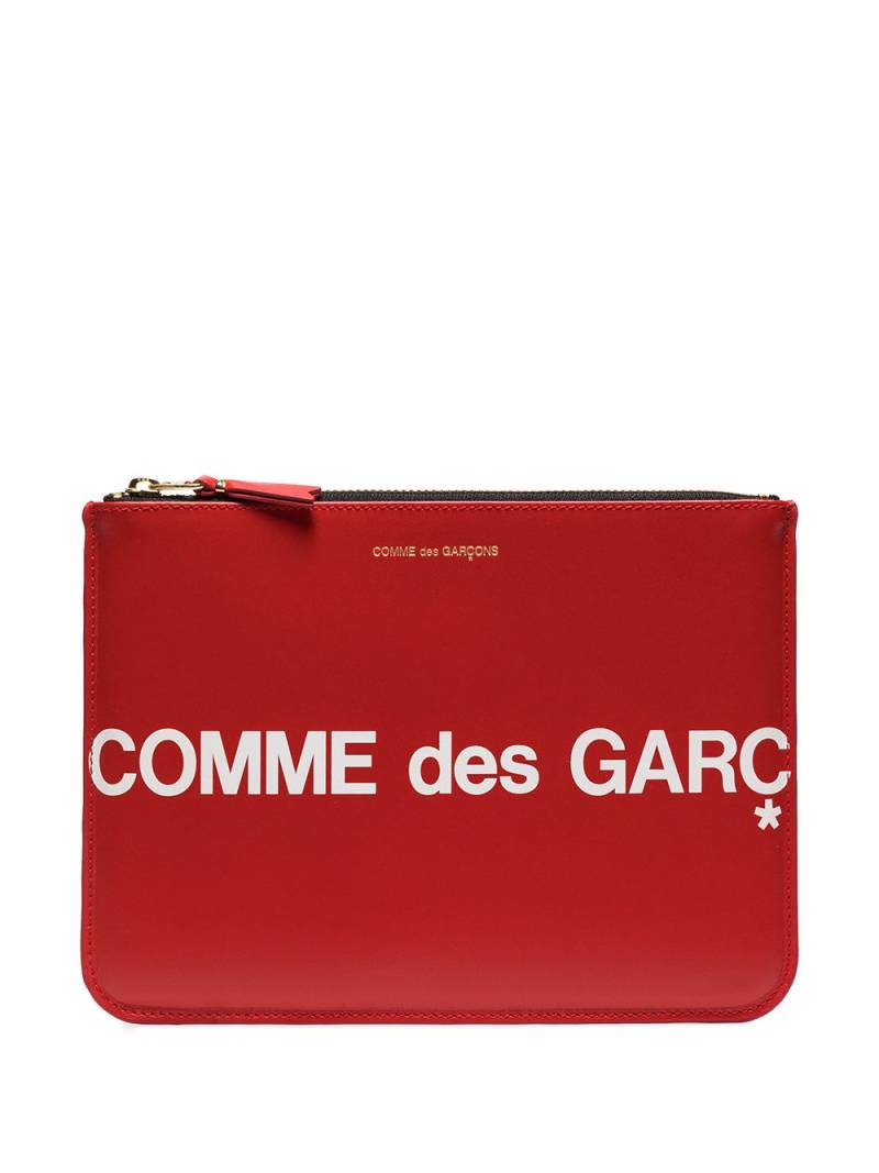 Comme Des Garçons Wallet logo-print leather pouch - Red von Comme Des Garçons Wallet