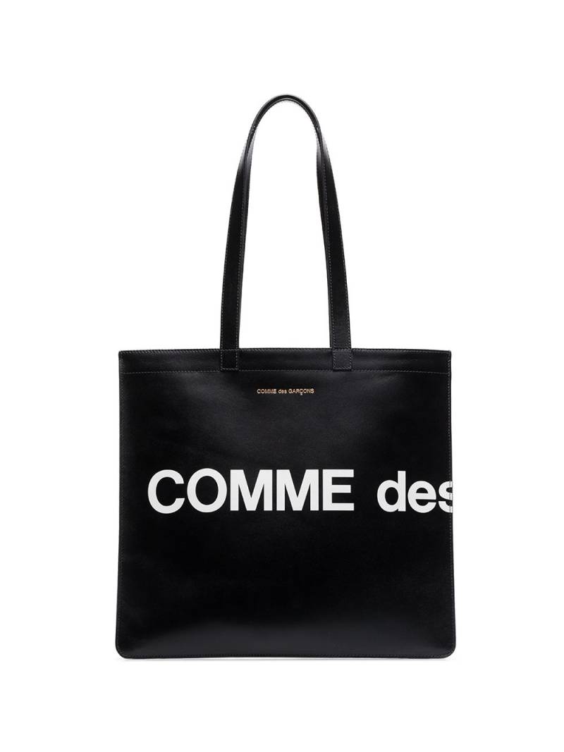 Comme Des Garçons Wallet logo-print leather tote bag - Black von Comme Des Garçons Wallet